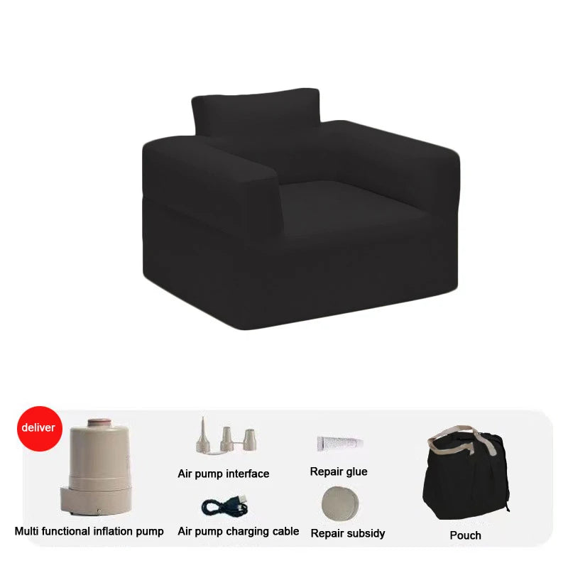 Outdoor Double Inflatable Sofa Portable Outdoor Camping Picnic Air Mattress Lazy Inflatable Bed