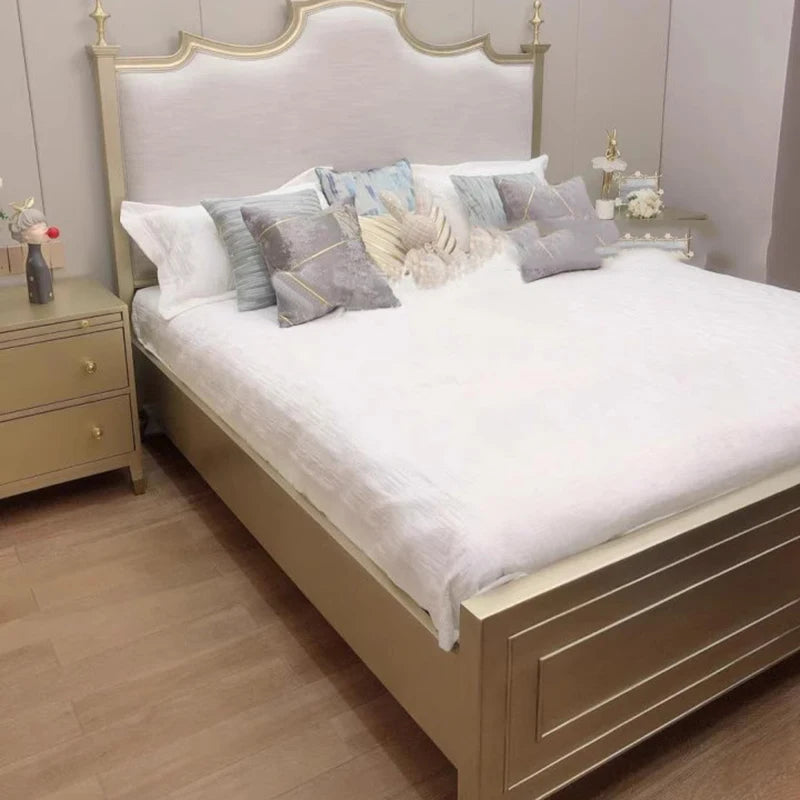 Wood Luxury Double Bed Leather Backrest White Big Girls Double Bed Storage Adult Multifunctional Letto Matrimoniale Furniture