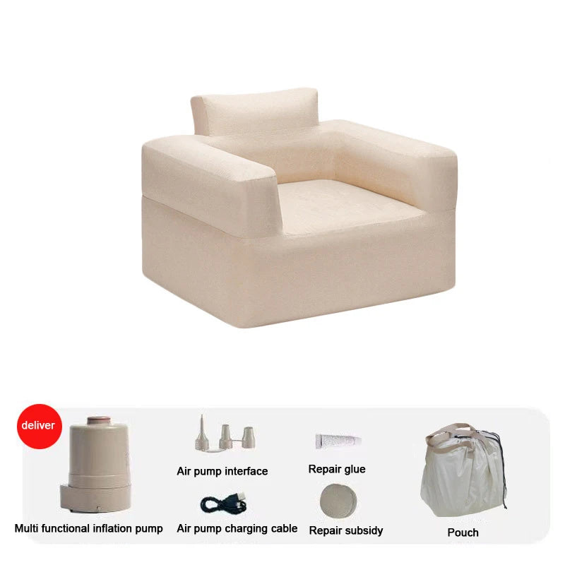 Outdoor Double Inflatable Sofa Portable Outdoor Camping Picnic Air Mattress Lazy Inflatable Bed