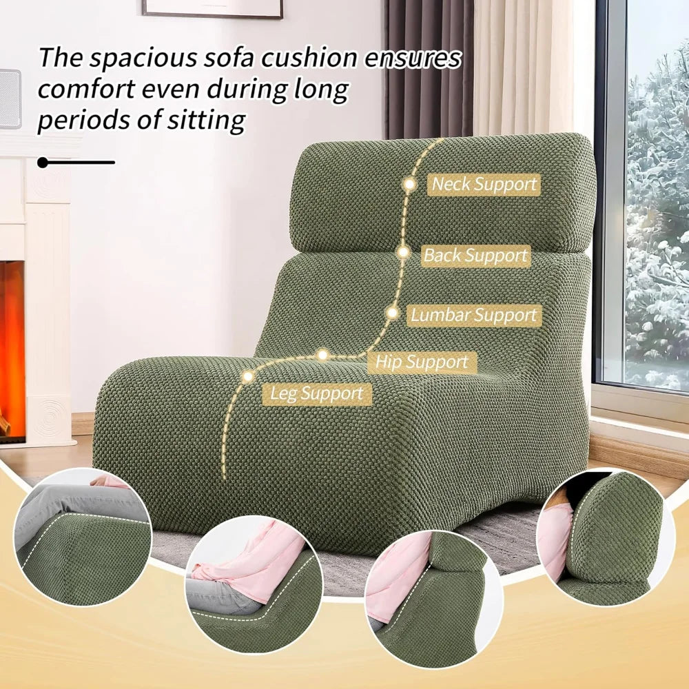 Sleeper Sofa Chair, Cloud Sofas for Living Room and Bedroom, Small Chaise Lounge for Small Space, Lazy Floor Sofa for Adult
