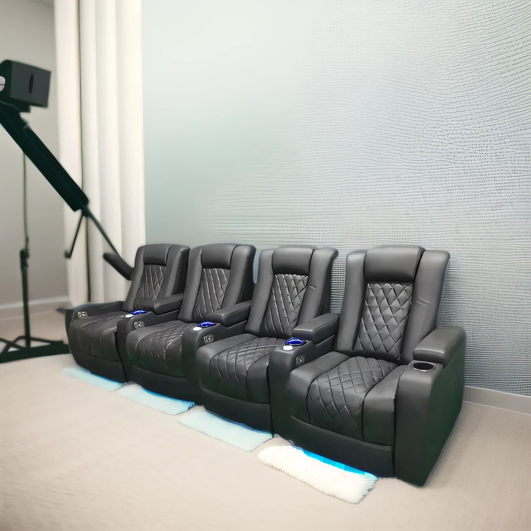 Hot Sale Microfiber Fabric Three Seat Electric Recliner Sofa Home Use Theater Sofa Made in China Reclining Living Room Sofa Set