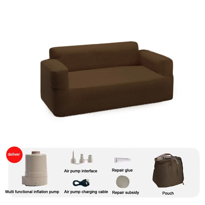 Outdoor Double Inflatable Sofa Portable Outdoor Camping Picnic Air Mattress Lazy Inflatable Bed