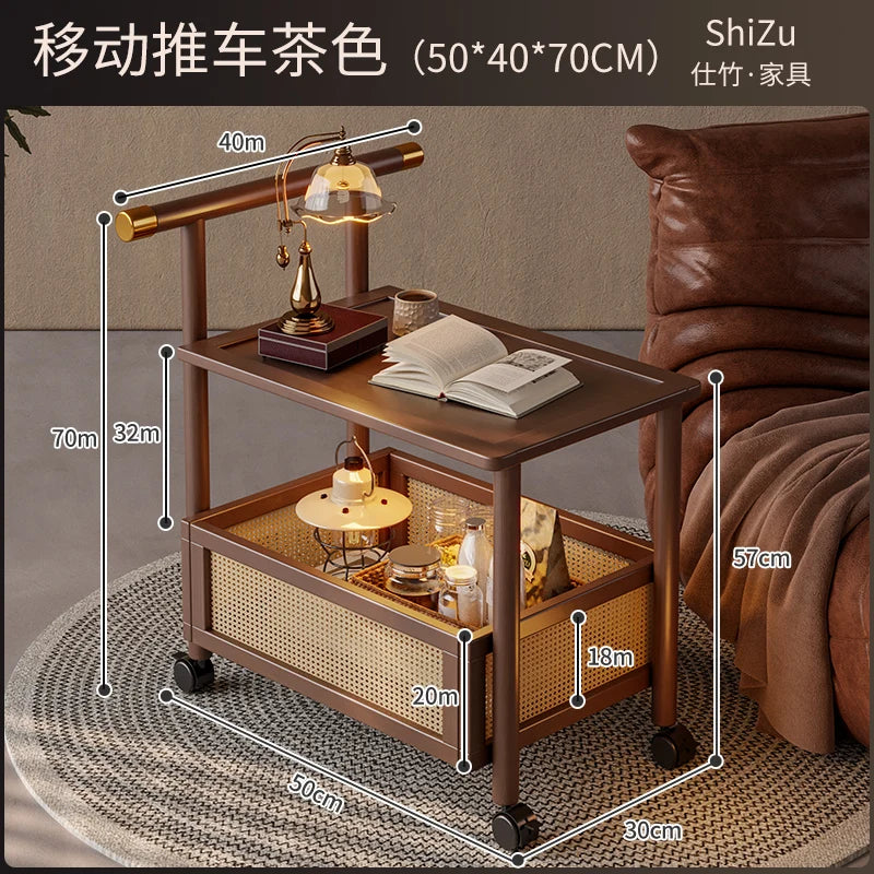 FG52Mobile trolley medieval coffee table sofa side cabinet table retro small