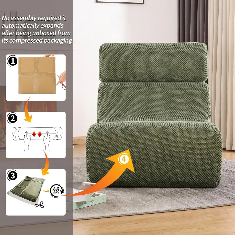 Sleeper Sofa Chair, Cloud Sofas for Living Room and Bedroom, Small Chaise Lounge for Small Space, Lazy Floor Sofa for Adult