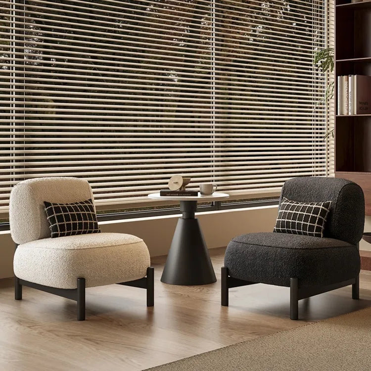Cream Antique Living Room Single Sofa Designer Living Room Beauty Salon Reception Cloth Cashmere Leisure Chair