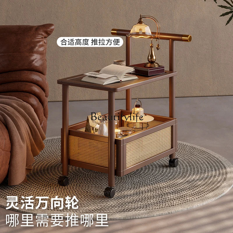 FG52Mobile trolley medieval coffee table sofa side cabinet table retro small