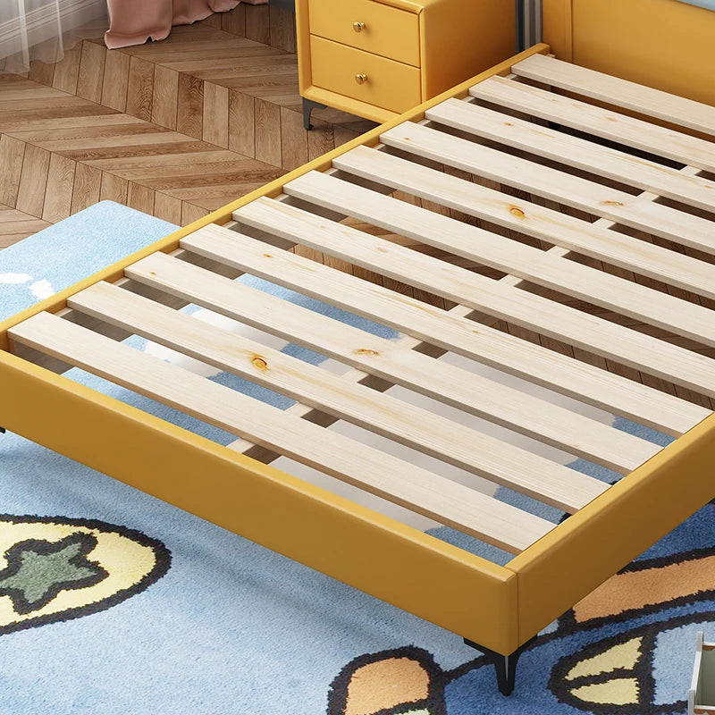 Children Bedroom Furniture Children Solid Wood Bed Girls Leather Storage Single Bed Full Size Storage Bed Frame