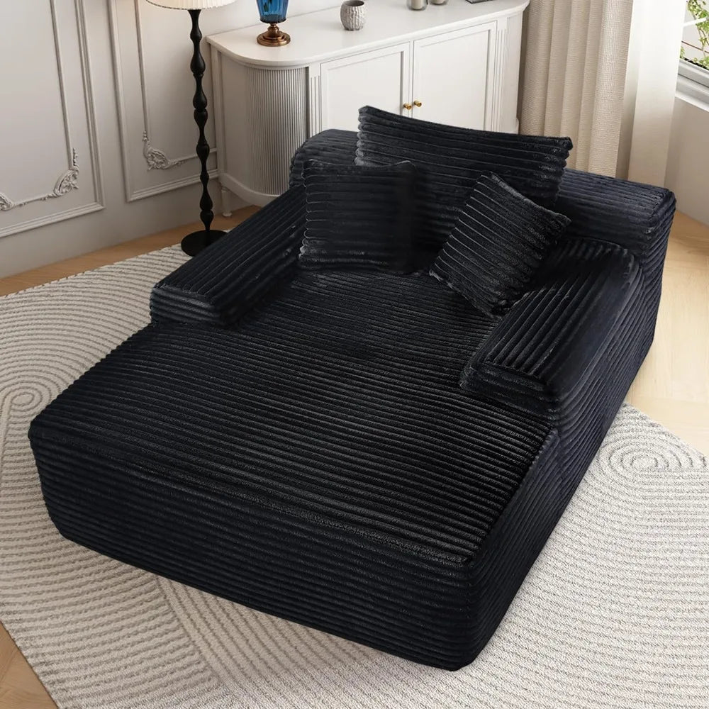 68'' Chaise Lounge Chair Indoor,Fluffy Sofa Bed for Bedroom Living Room,Comfy Boneless Reading Chairs Sleeper Sofa ,Lounge Chair