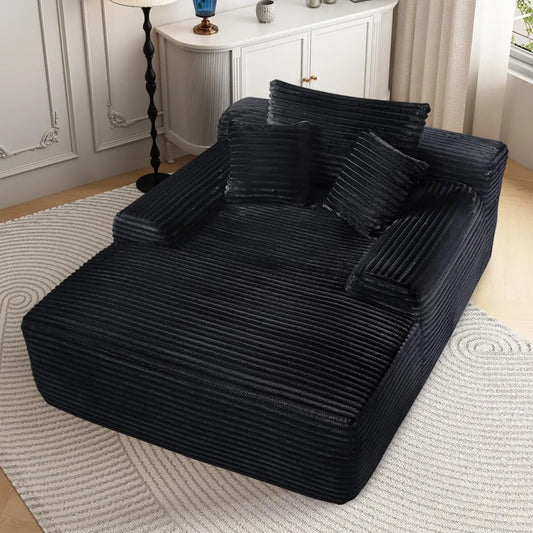 68'' Chaise Lounge Chair Indoor,Fluffy Sofa Bed for Bedroom Living Room,Comfy Boneless Reading Chairs Sleeper Sofa ,Lounge Chair
