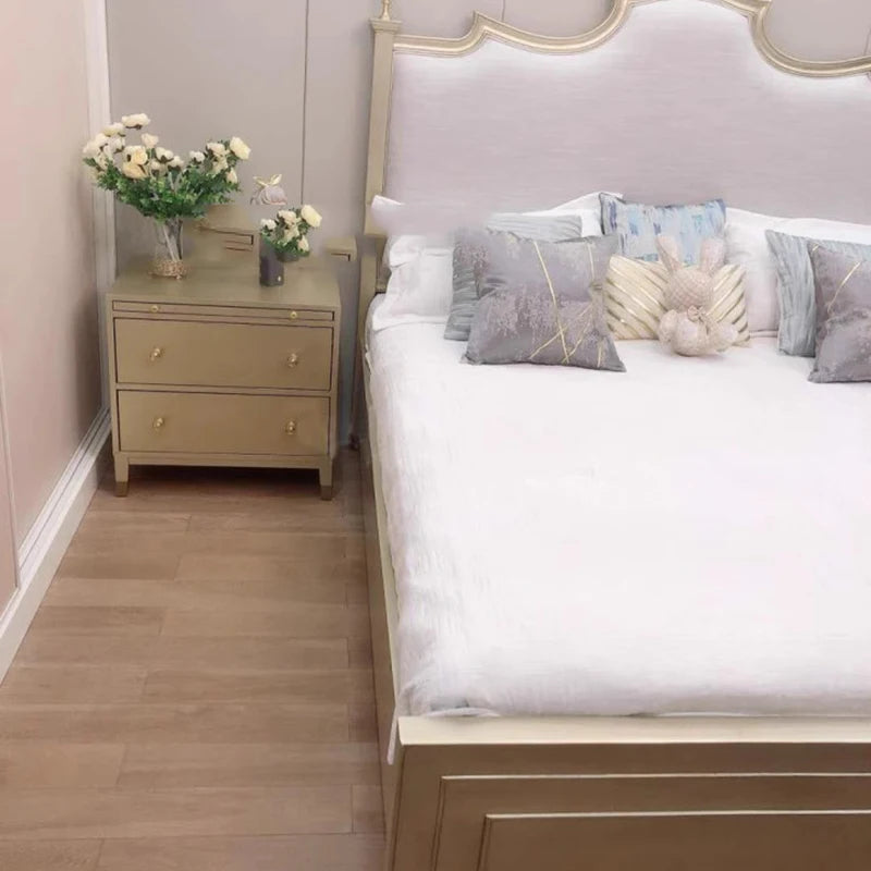 Wood Luxury Double Bed Leather Backrest White Big Girls Double Bed Storage Adult Multifunctional Letto Matrimoniale Furniture