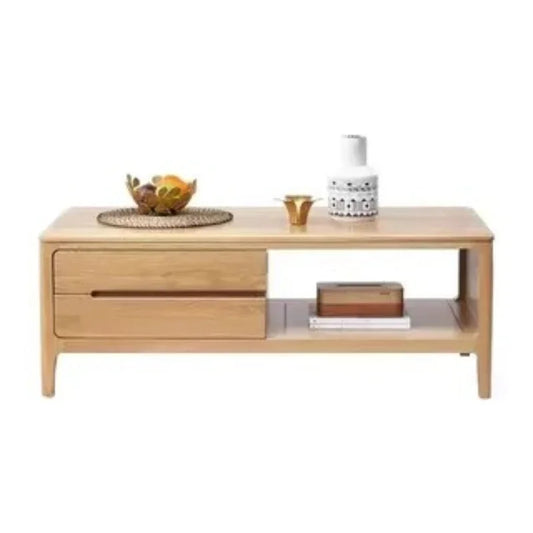 Nordic style modern simple black walnut color tea table small apartment red oak coffee table