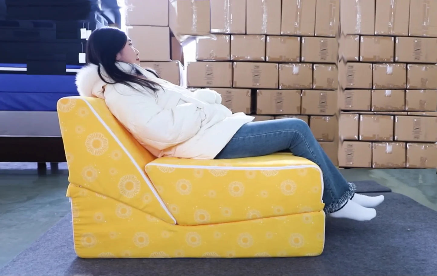Folding Sofa Bed Couch,Single Size Foldable Futon Chair Bed , Folding Sleeper Sofa Chair Bed Floor Mattress For Living Room