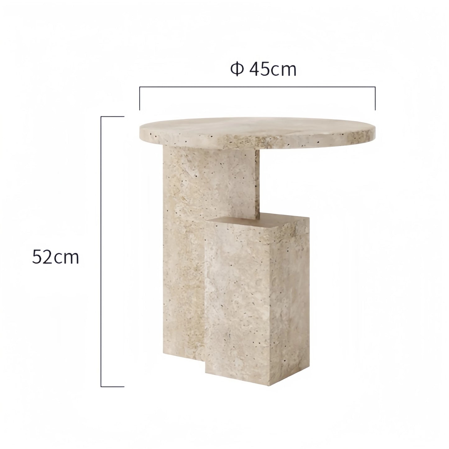 D45xH52CM Modern Nordic Style Furniture Luxury 100% Natural Stone Square Round Natural Marble Side Table Home Decoration