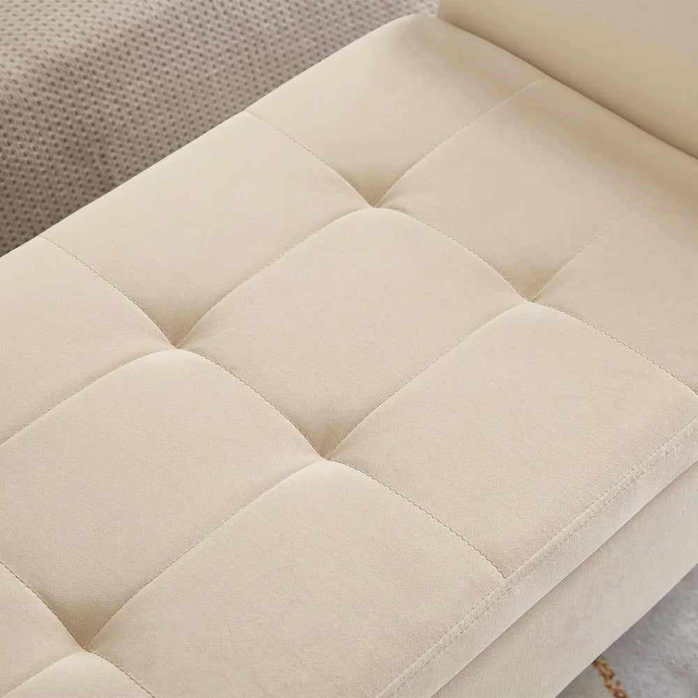Tufted Storage Bench with Hidden Storage Bedroom Entryway Footstool Soft Velvet Upholstered Comfortable Durable Wood Frame