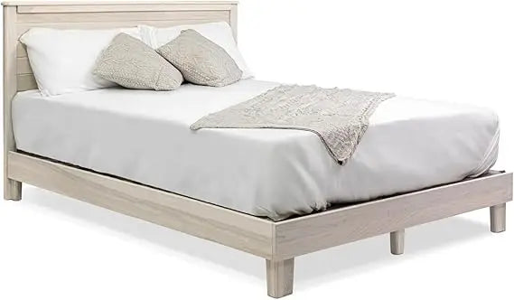 Solid Hardwood Platform Bed Frame, Headboard, & Slats, Quality Crafted in Pennsylvania, USA from Poplar by Mennonite Artisans, N