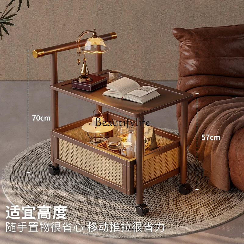 FG52Mobile trolley medieval coffee table sofa side cabinet table retro small