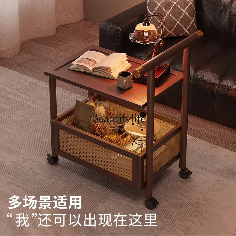 FG52Mobile trolley medieval coffee table sofa side cabinet table retro small