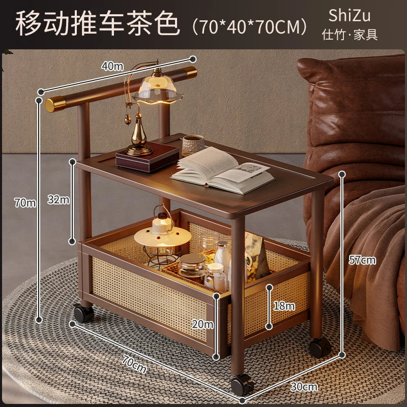 FG52Mobile trolley medieval coffee table sofa side cabinet table retro small