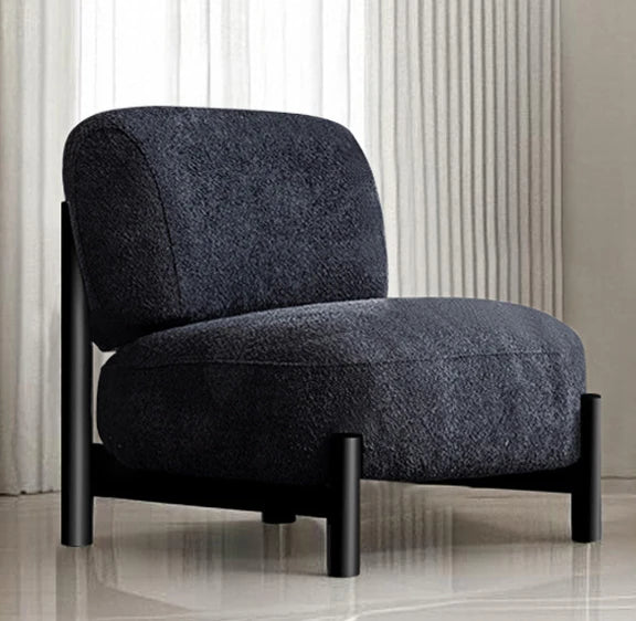 Cream Antique Living Room Single Sofa Designer Living Room Beauty Salon Reception Cloth Cashmere Leisure Chair