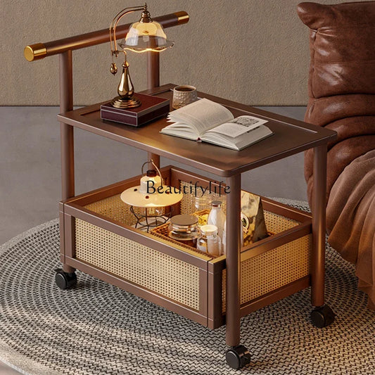 FG52Mobile trolley medieval coffee table sofa side cabinet table retro small