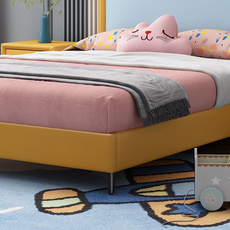 Children Bedroom Furniture Children Solid Wood Bed Girls Leather Storage Single Bed Full Size Storage Bed Frame