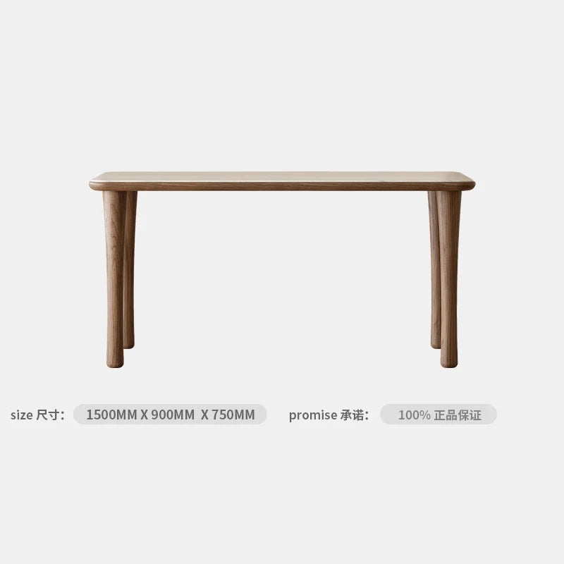 Advanced microcrystalline stone walnut wabi-sabi rectangular dining table and chair combination